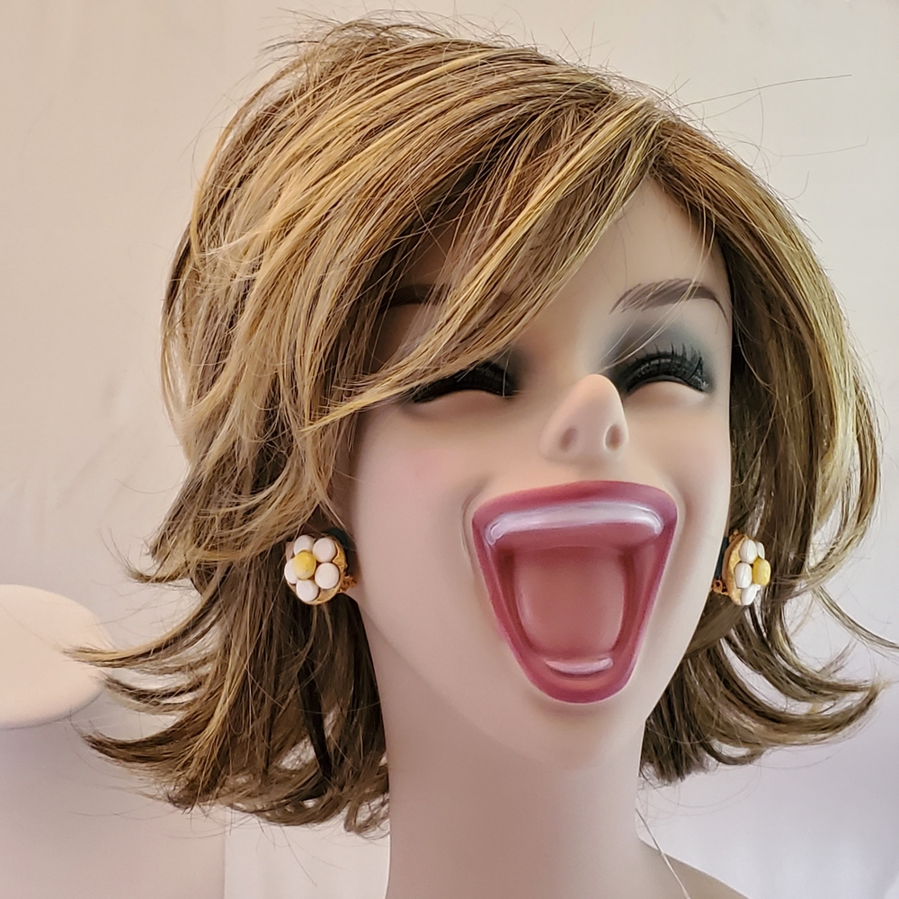 Brown Layered Wig with Flipped Ends and Volume